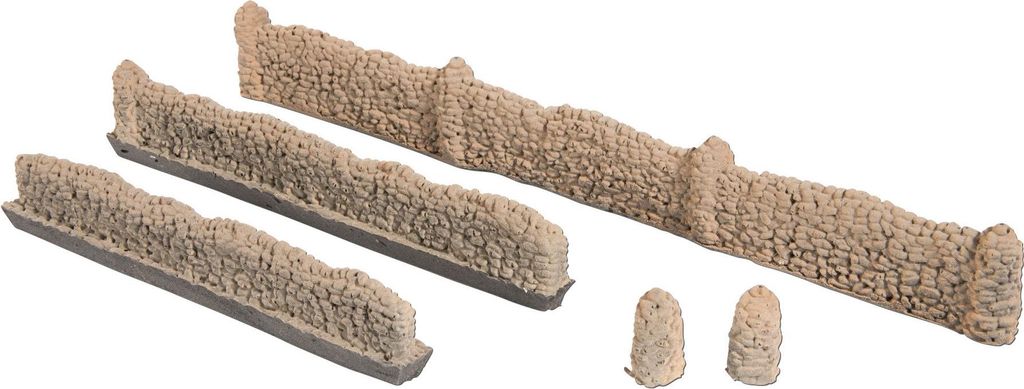 NOCH Mauern aus Natursteinen, handbemalte Hartschaum Mauern, 104 cm für Modellbau H0, ideal für Einfriedungen und Modellgärten