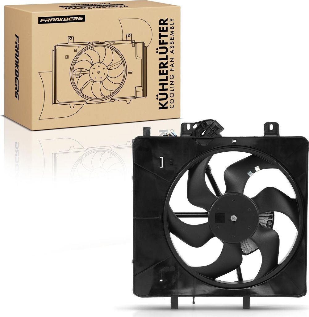 Frankberg 1x Motorkühller Einfachlüfter mit Kühlerlüfterrahmen Citroën C2 C3 Peugeot 1007 1.1L-1.6L 16V HDi