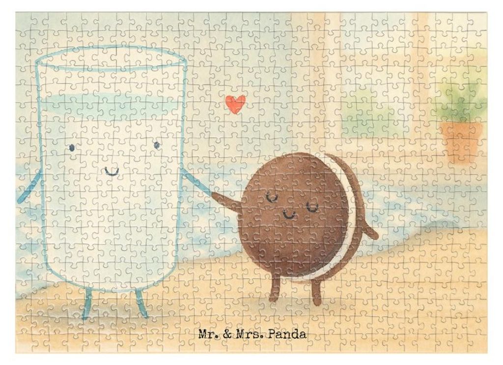 Mr. & Mrs. Panda Puzzle Milch Keks Design 551 Teile - Weiß - Geschenk, 500, Kekse, 300, 1500, Romantisch, Legespiel, 2000, Milk, Kaffee, Lustige S...