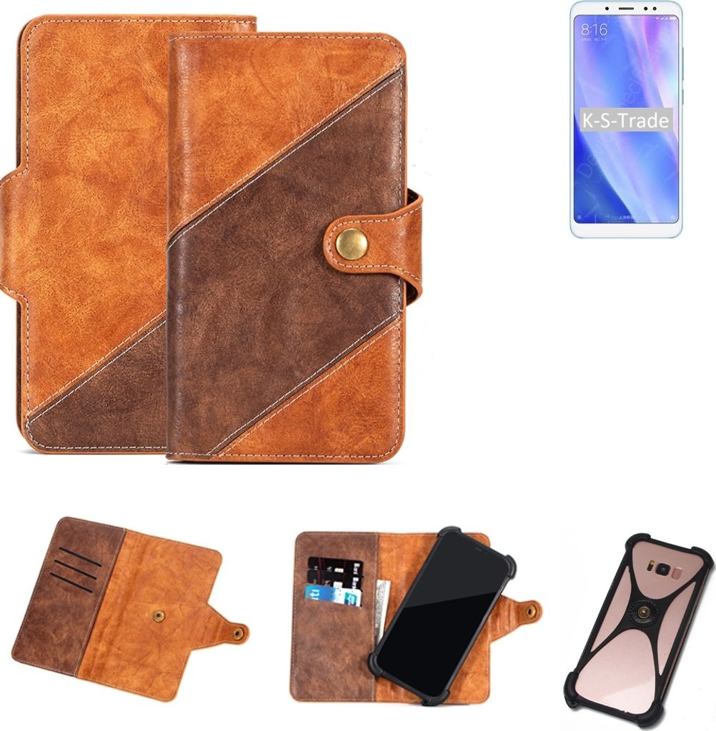 K-S-Trade Handy-Hülle Schutz-Hülle Bookstyle Case Wallet-Case kompatibel mit Xiaomi Redmi Note 5 SD636 China Handy Cover Bumper Kantenschutz