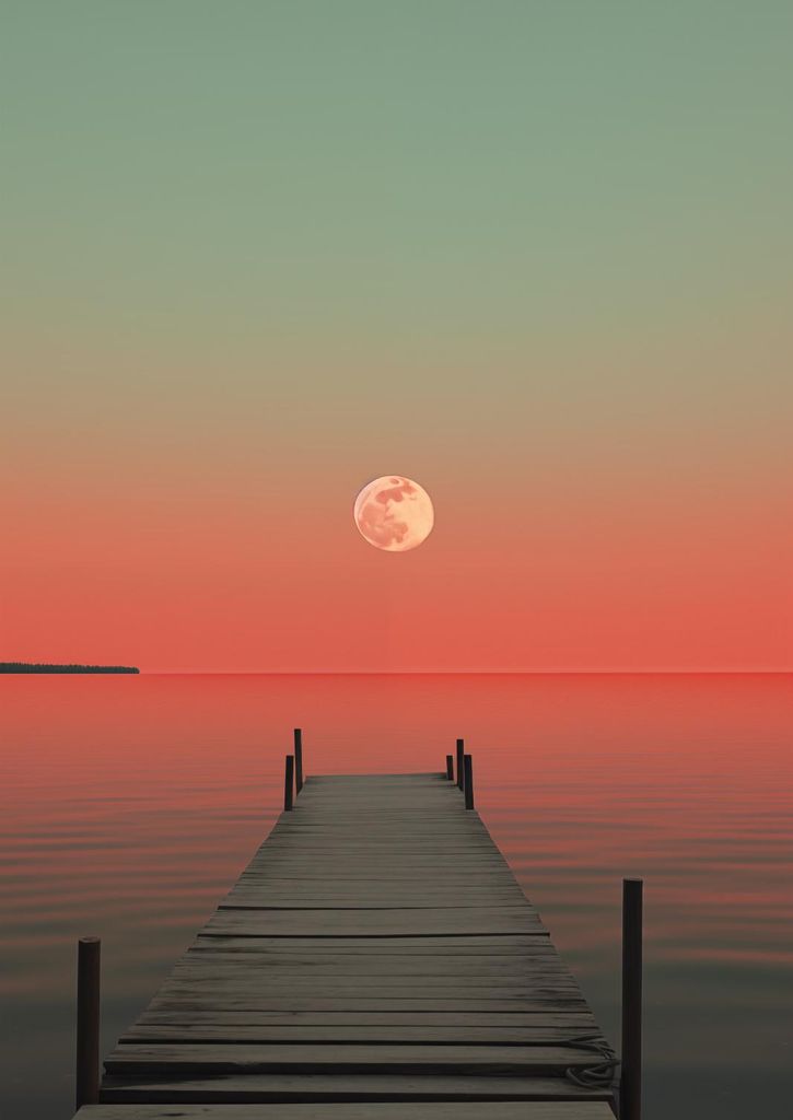 Plakat 42x59,4cm Mond über Wasser