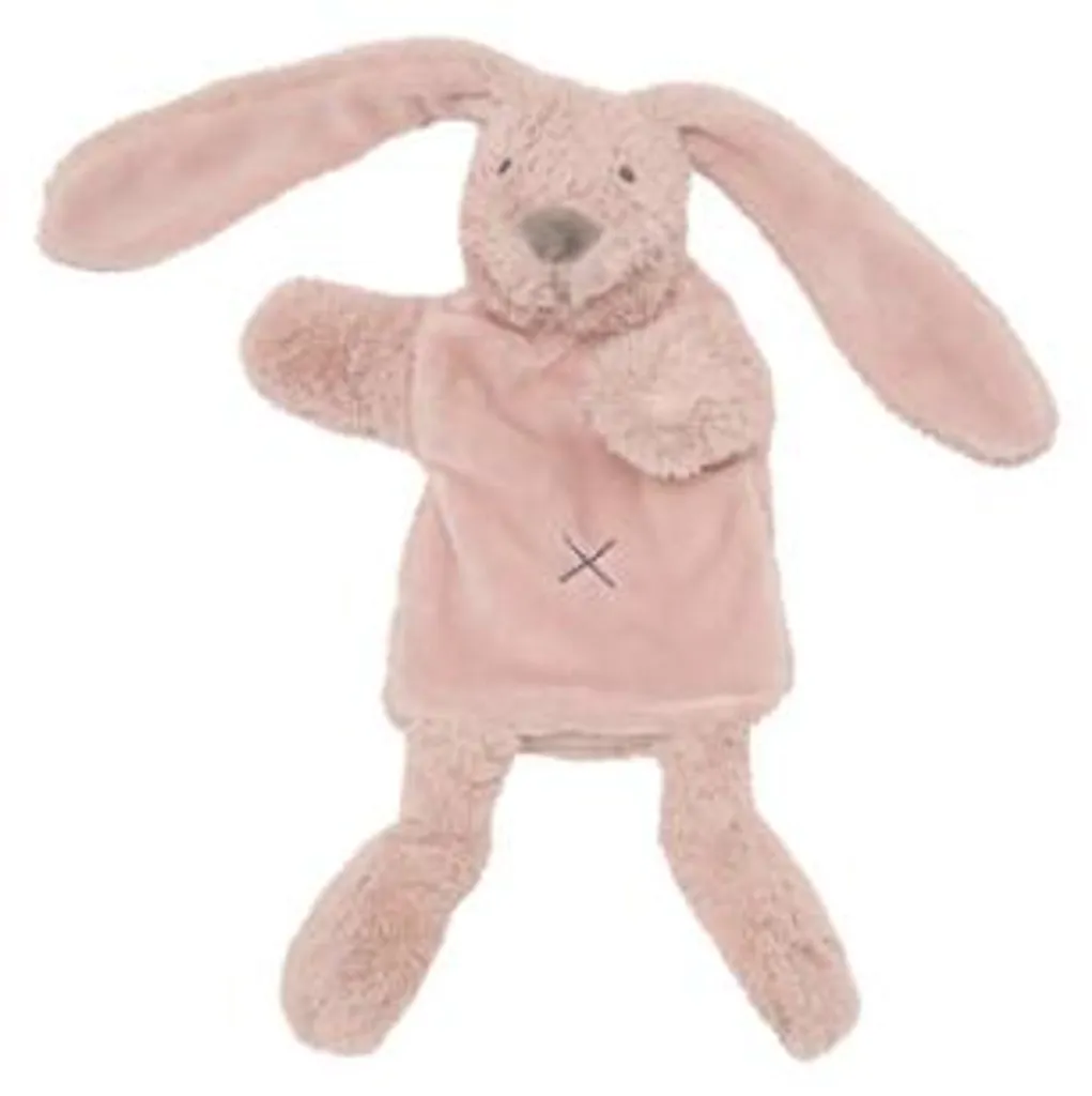 Cadeau de Naissance Peluche Marionnette Richie le Lapin Rose Pastel