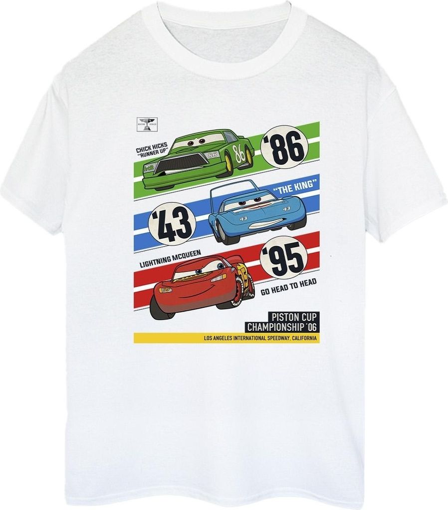 Disney - "Cars Piston Cup Champions" T-Shirt für Damen BI16205 (M) (Weiß)