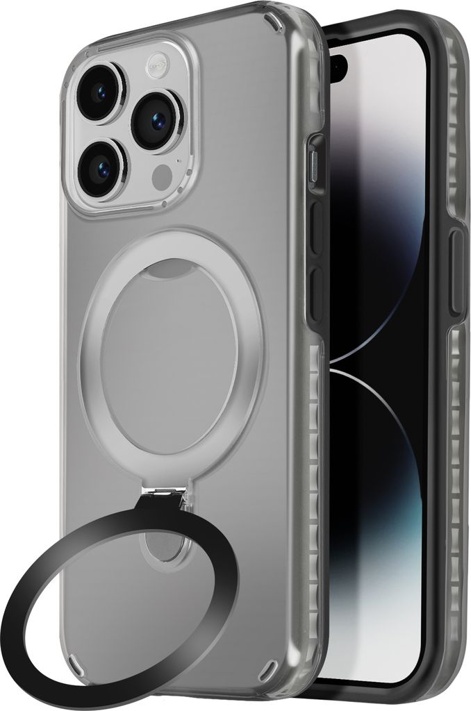 Avizar, MagSafe Hülle für Apple iPhone 14 Pro Stoßfest mit Klappständer, Schwarz