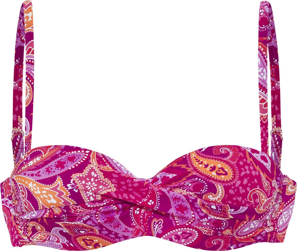 VIVANCE Bügel-Bandeau-Bikini-Top pink bedruckt Größe 42 Cup E