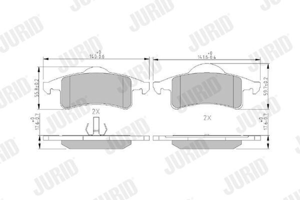 JURID Bremsbeläge Satz Hinten für JEEP GRAND CHEROKEE II (WJ, WG) 573374J