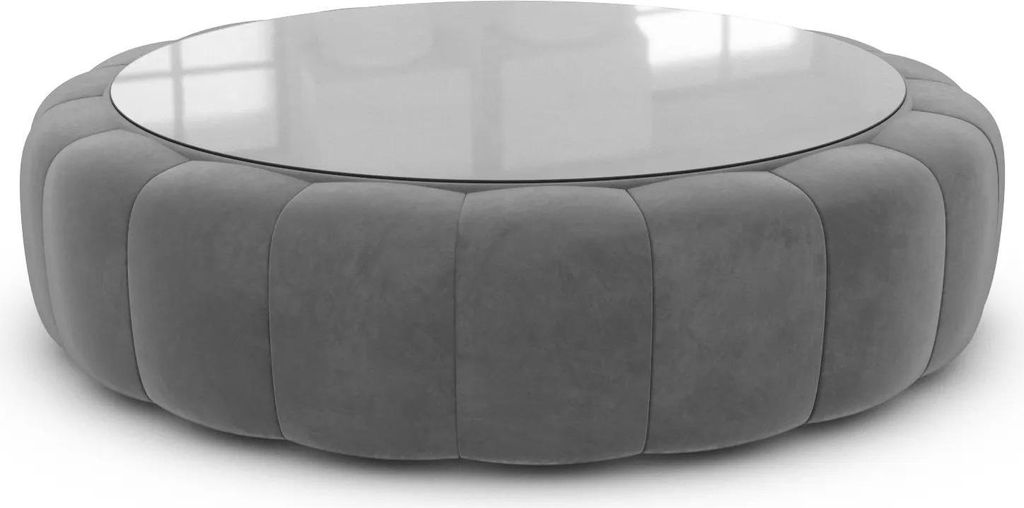 Samtstoff Couchtisch Circle Valora Dunkelgrau
