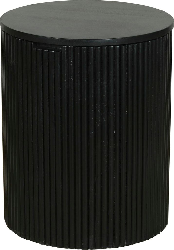 byLIVING Beistelltisch OWEN / Tischplatte und Gestell in schwarz / Couchtisch / Sofatisch / Maße: D 40, H 50 cm