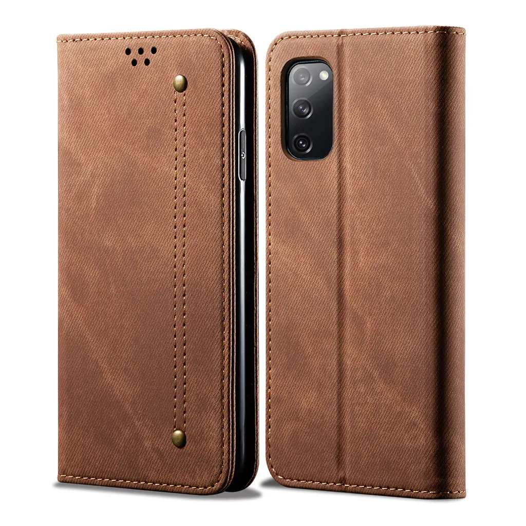 Custodia Galaxy S20 FE, Custodia a portafoglio in pelle con chiusura magnetica e funzione stand per Samsung Galaxy S20 FE Marrone
