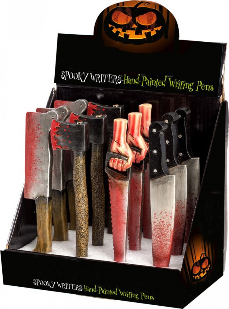 Blutiges Werkzeug Kugelschreiber als Halloween Geschenkartikel