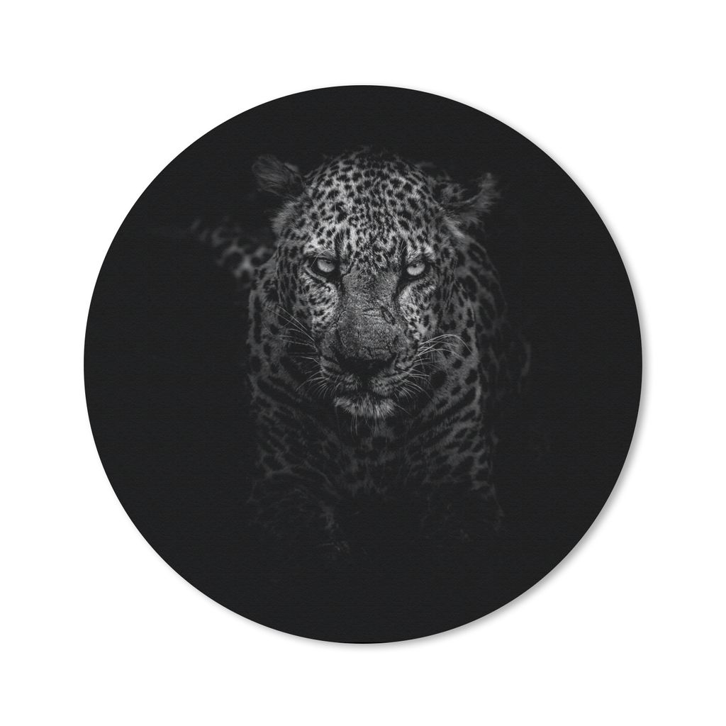 MuchoWow Mauspad Mousepad Leopard - Schwarz - Weiß 20x20 cm - Mousepads - Maus Mat - Pad - Mausunterlage - Schreibtischmatte