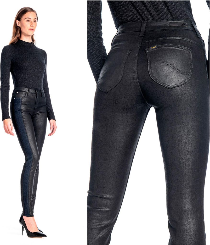 LEE, Damen Jeanshose, Skinny fit, SCARLETT HIGH, W28 L33, Schwarz, Jeans, baggyjeans, buggy