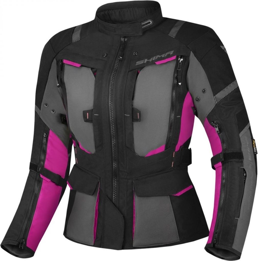 SHIMA Hero 2.0 wasserdichte Damen Motorrad Textiljacke, schwarz/fuchsia, S