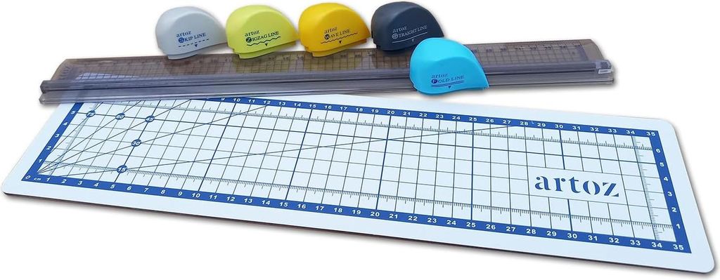 7-teiliges Schneideset mit Lineal - 5 Schnitte - Präzisionsschneidwerkzeug.