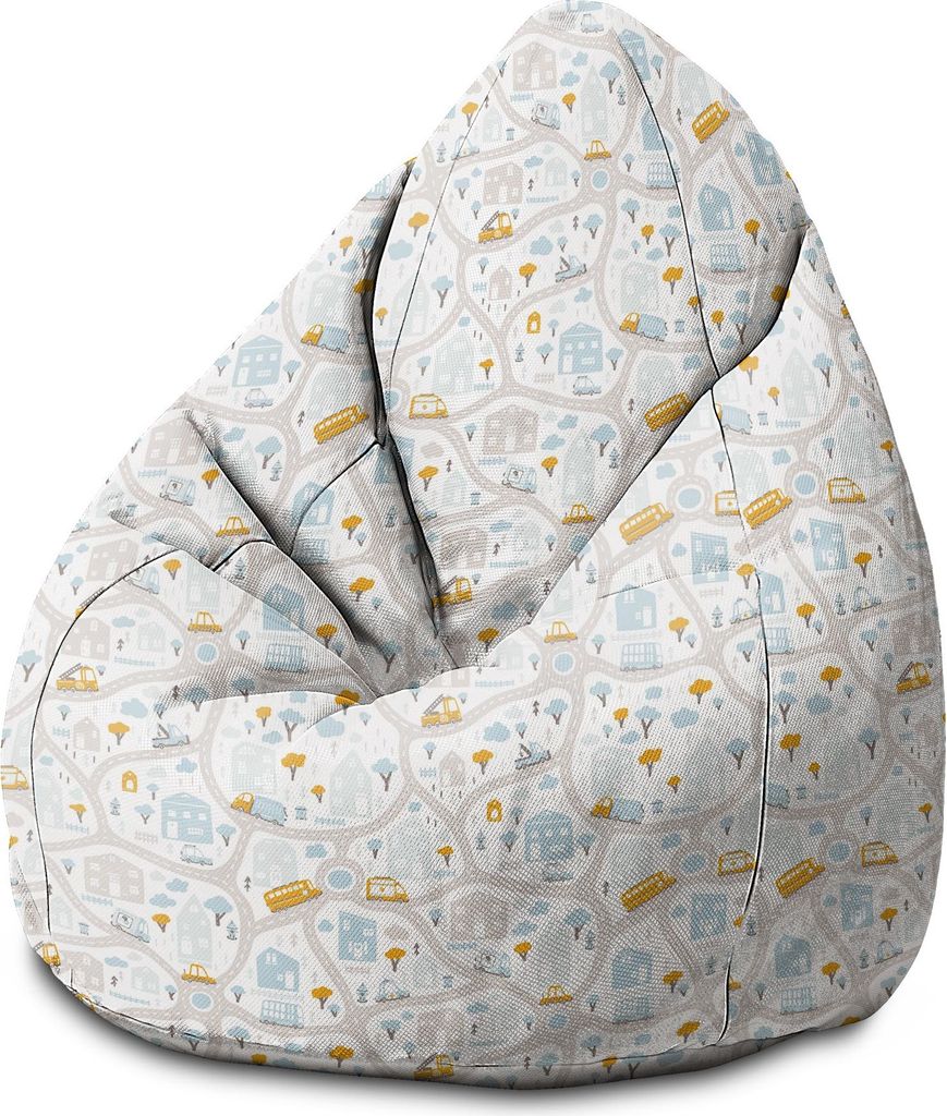 Dreamroots Bean Bag Kinder mit füllung, Bodenkissen Kinder Sitzsack, Sitzsack Kinderzimmer 70x70x105 cm, Sitzkissen Boden Kinder, On the Road