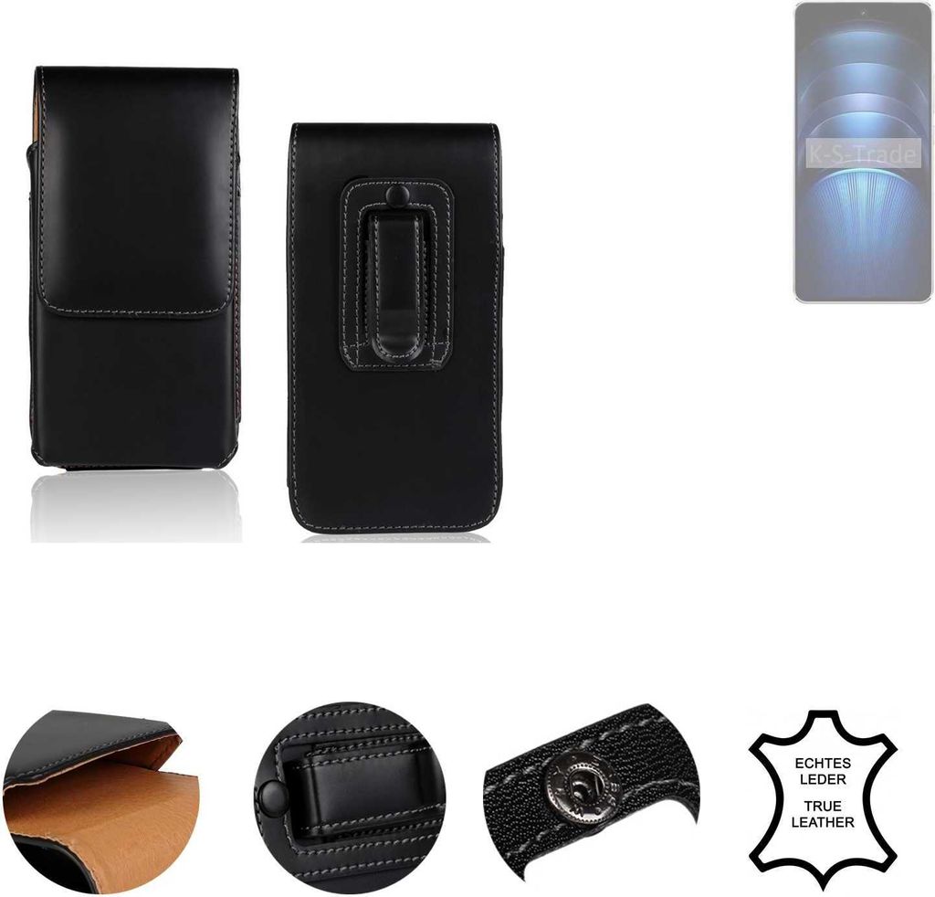 K-S-Trade Holster Gürteltasche Handy Hülle Schutzhülle kompatibel mit Vivo iQOO Neo9s Pro+ Handyhülle Leder schwarz, 1x