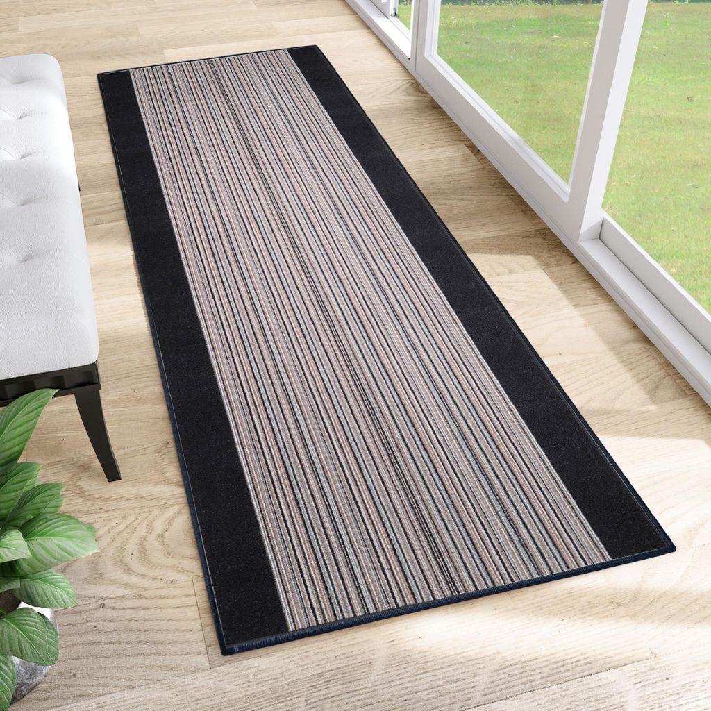 Tapiso Läufer Anti Rutsch Modern Grau Wohnzimmer 67 x 270
