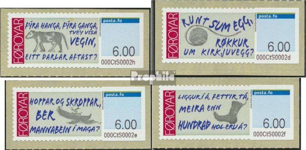 Briefmarken Dänemark - Färöer 2009 Mi ATM5-ATM8 (kompl.Ausg.) gestempelt Automartenmarken Rätsel