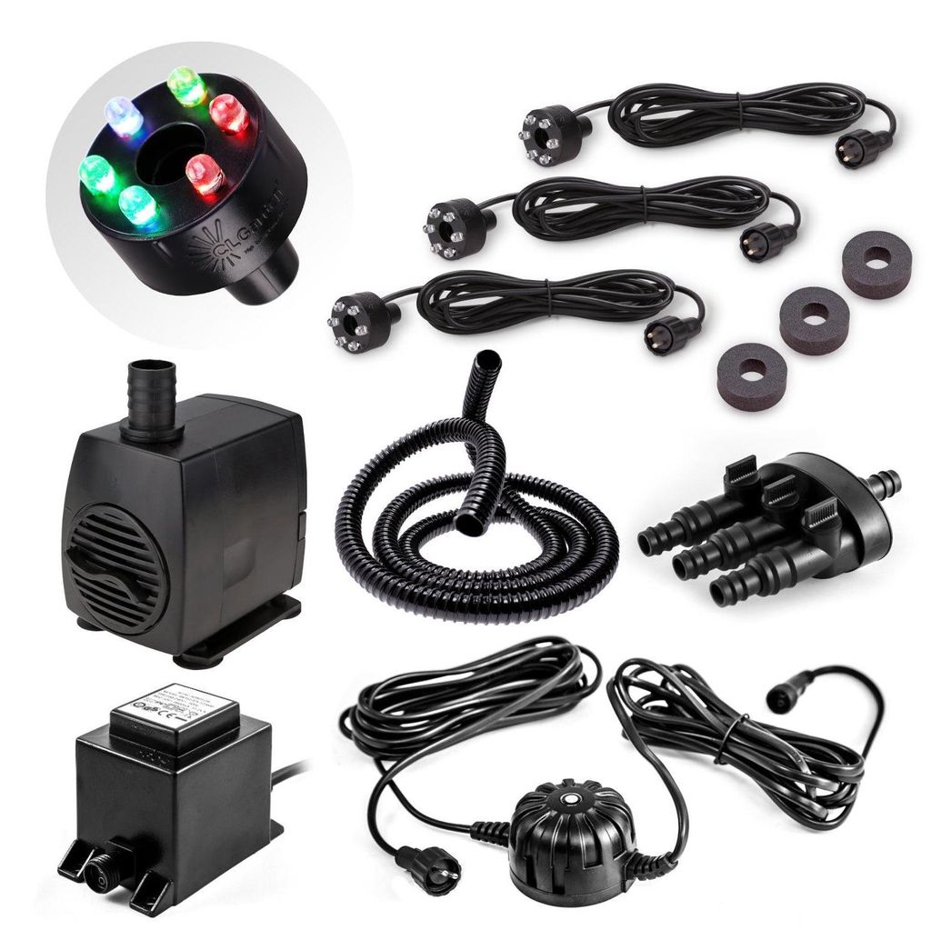 CLGarden Springbrunnenpumpe SP3-SL Set mit 3 RGB multicolor Produktbild 