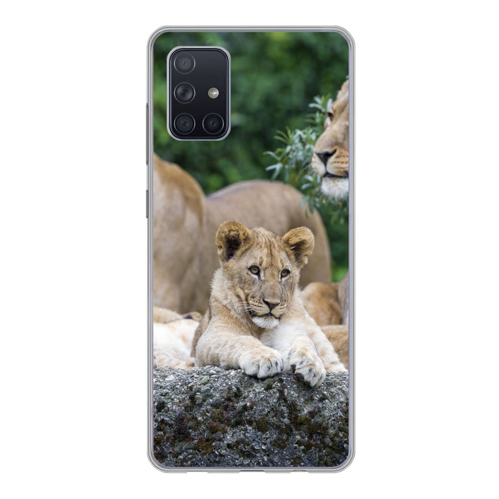 MuchoWow Handyhülle Schutzhülle Hülle für Samsung Galaxy A51 5G Löwen - Tiere - Jungtiere Silikon Softcase Handy Hülle - Abbildung