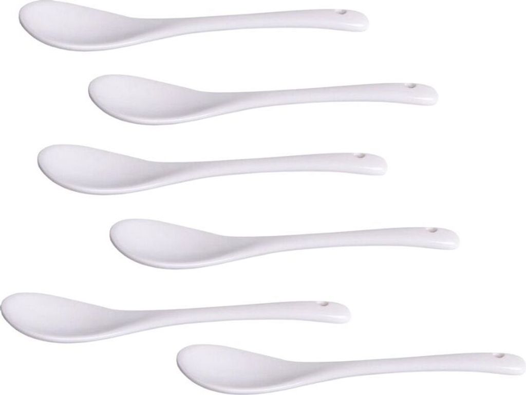 "OTIX Eierlöffel 6 Stück Dessert- und Teelöffel 12,5cm Porzellan"