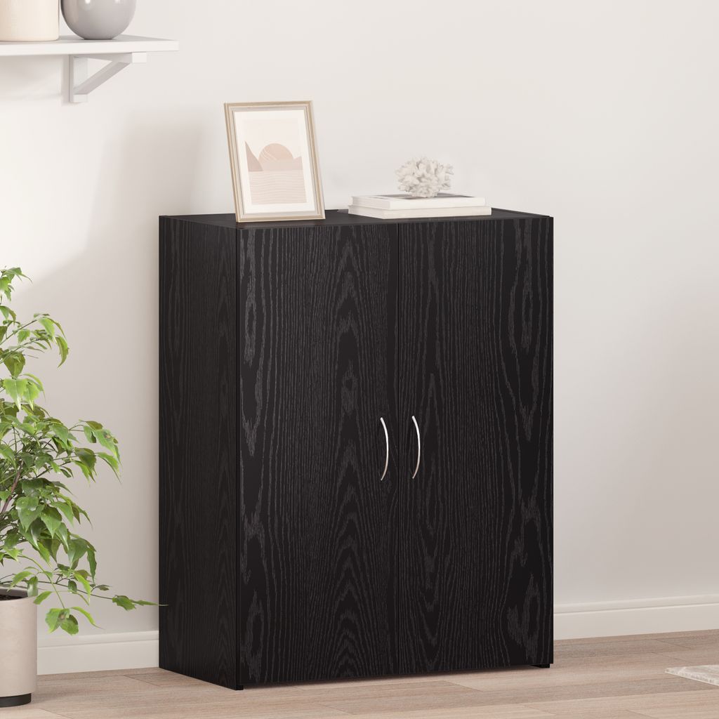 Desgin Büroschrank Schwarze Eiche 60x32x77.5 cm Produktbild 