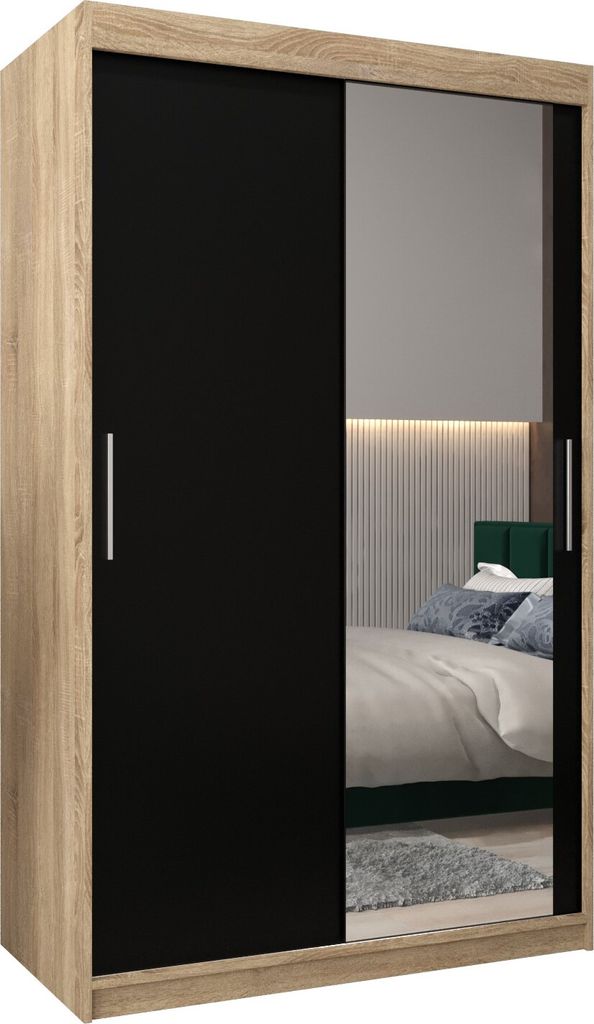 Kleiderschrank, Schiebetürenschrank Schlafzimmer, Schrank mit Spiegel TOKYO 2 120 cm
