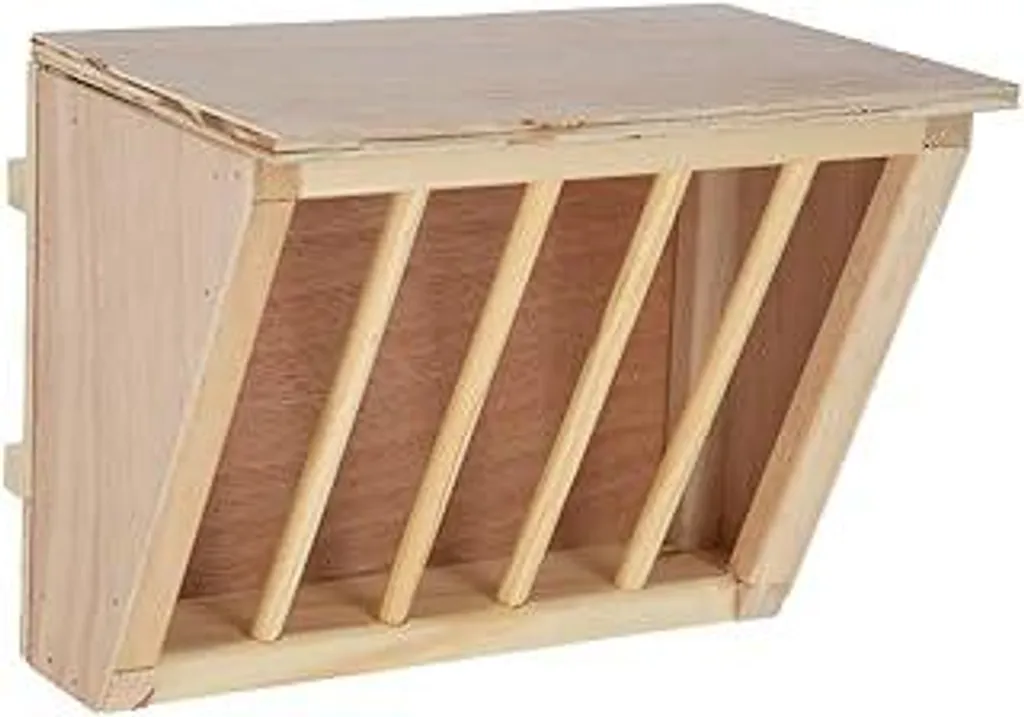 Rastrelliera per fieno in legno Kerbl con tavoletta per conigli/coniglietti/porcellini d'India/roditori, 25 x 17 x 20 cm