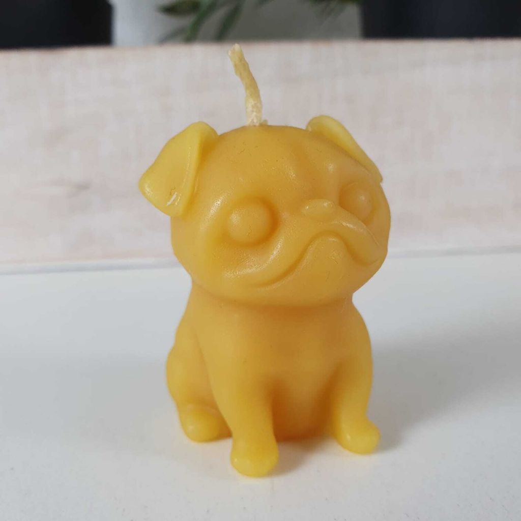 Bienenwachskerze Mops Hunde Kerze 5 cm
