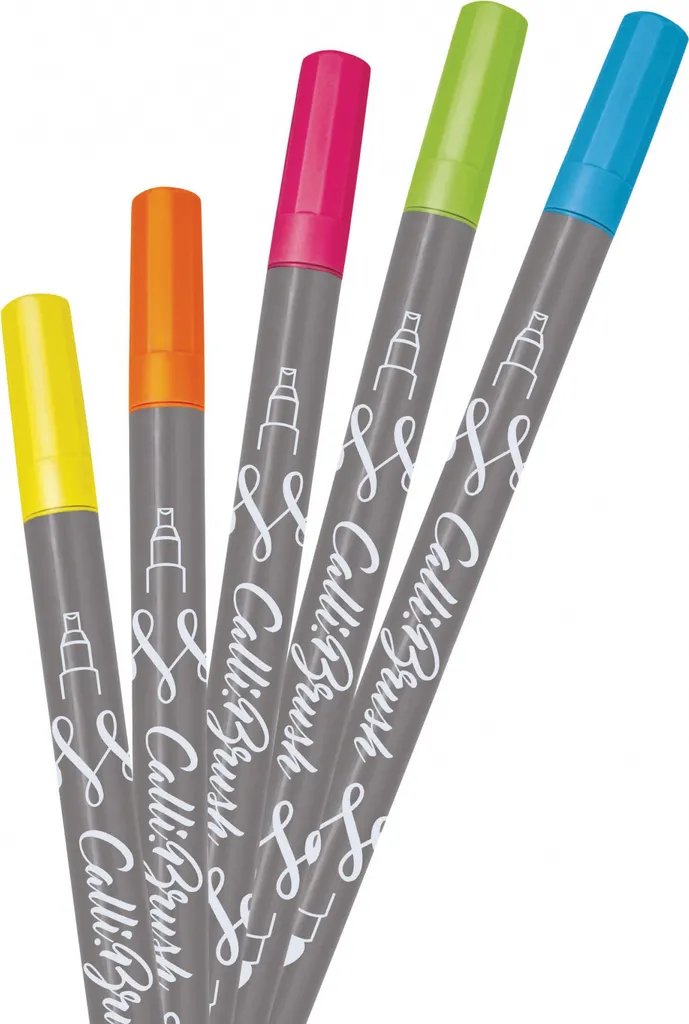 Set Calli.Brush Double Pointe avec Encre à Base d'Eau Couleurs Assorties