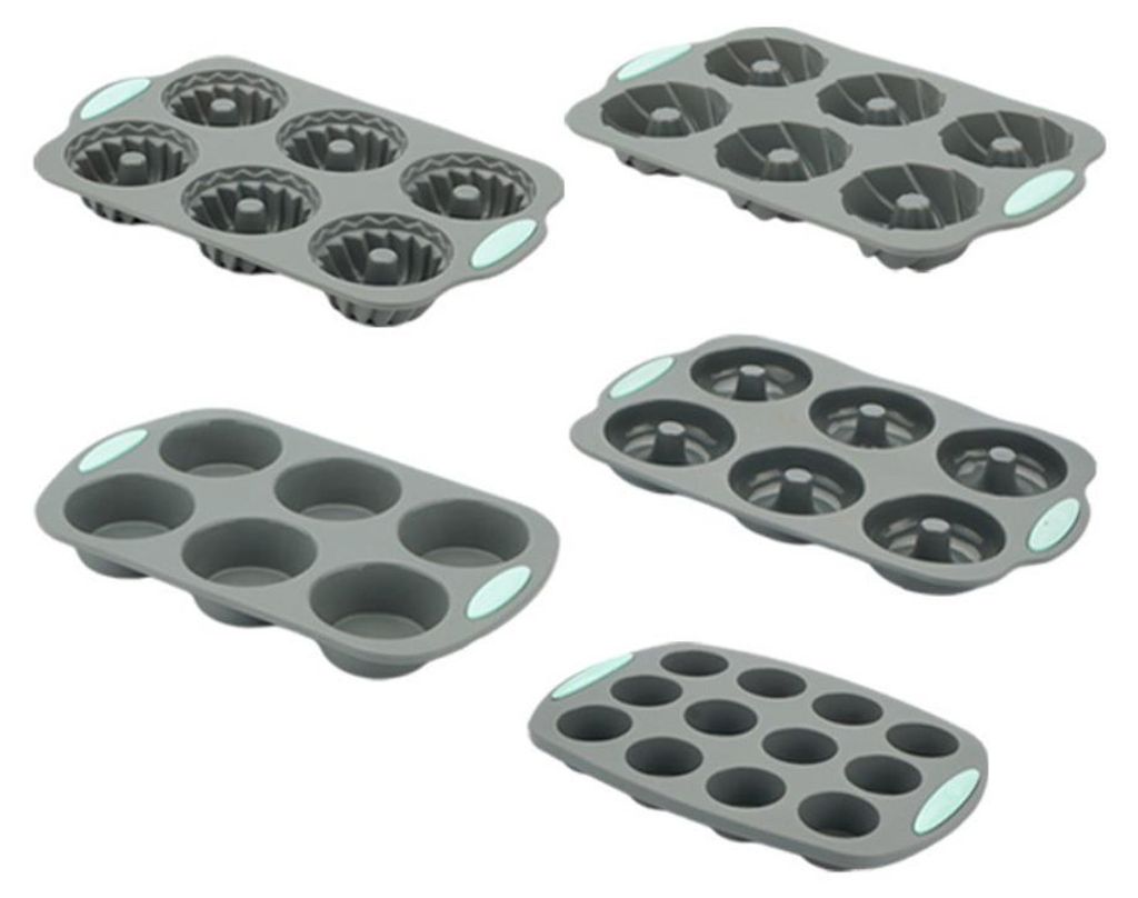 5PCS Oder 6PCS Silikon-Backformen-Set, Antihaft-Küchenofen-Backformen, Silikon-Kuchenformen Mit Muffinform, Keks-Backblech(Satz 3)