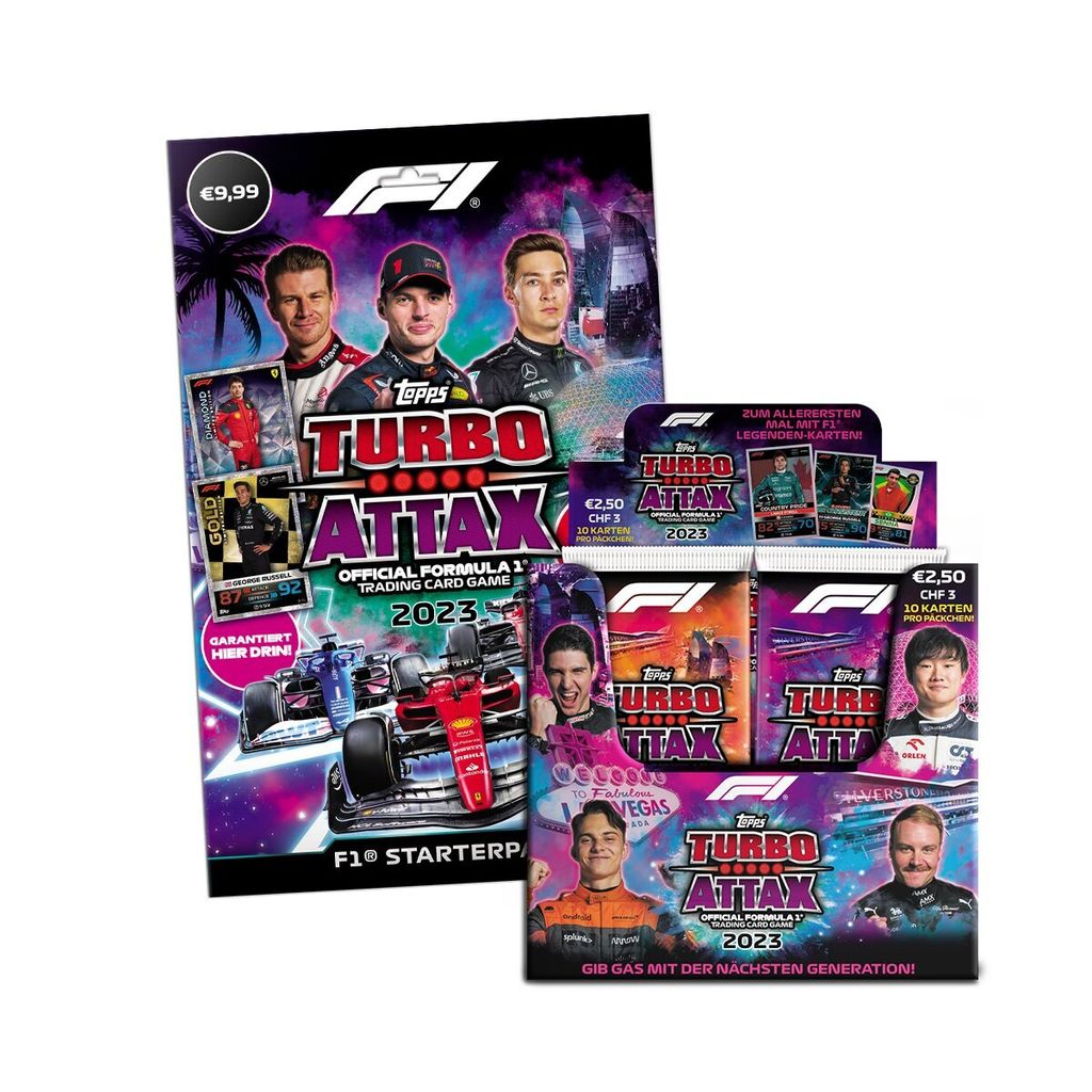 Topps - Turbo Attax Formel 1 2023 - 1 Starter + 1 Display (24 Booster)