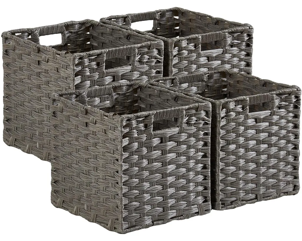 Panier de rangement 28x28x28 cm en polypropylène et métal tressé