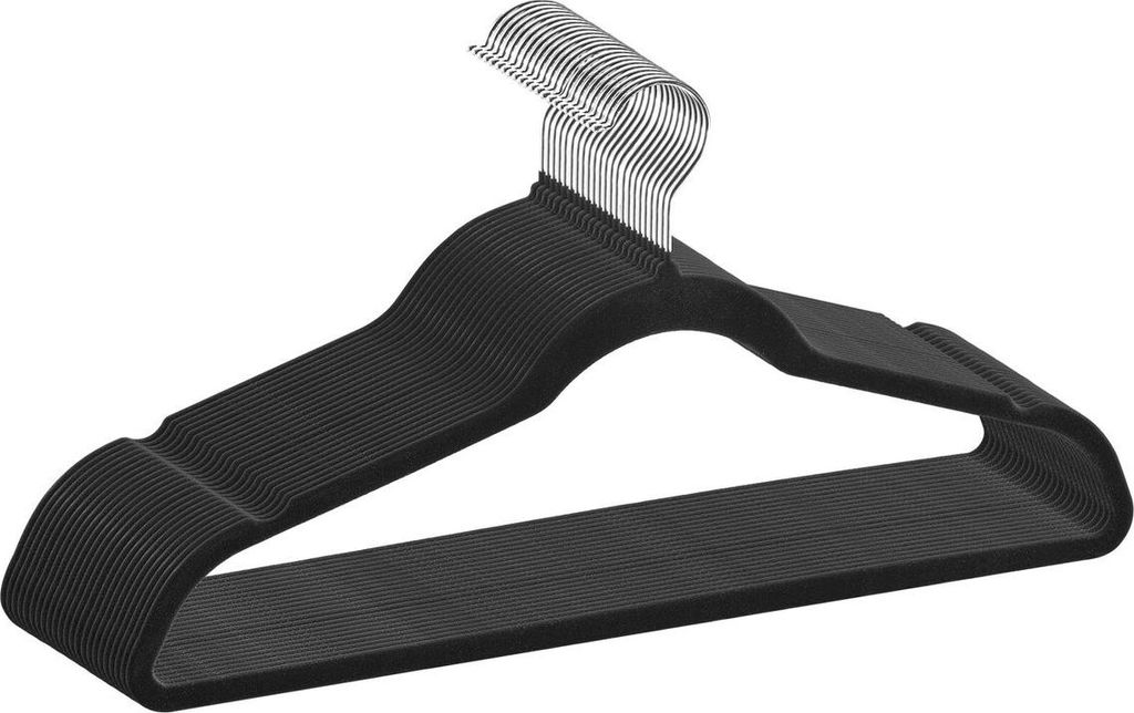 Hangers, 11lbs Load-Bearing, 50 Pack Black Velvet Hangers with 360 Degree Swivel Hook & 0.2 in Ultra-Thin Design, Non-Slip Space Saving Hangers, Fi...