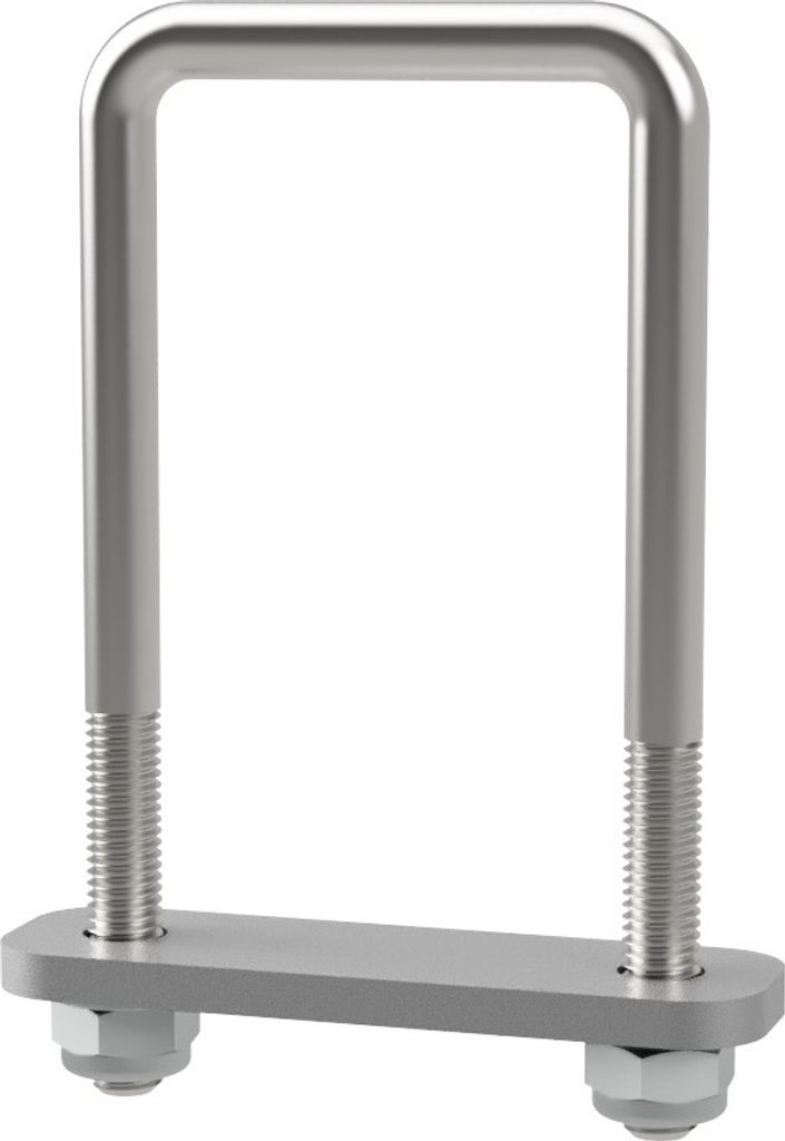 U-Bügelschraube M10 mit Klemmplatte und Stopmuttern Sliphilfe Trailer verzinkt SUPROD, M10, LW=61, LH=130 mm