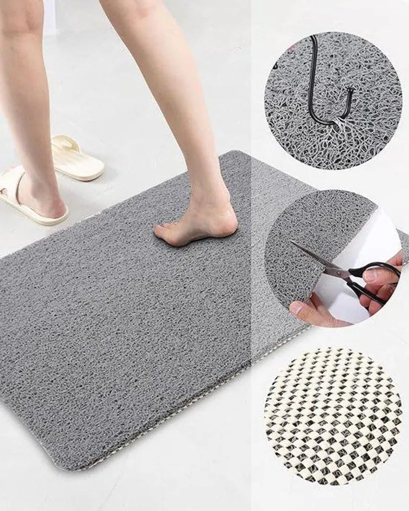 Tapis de bain antidérapant 53x53 cm en PVC souple à séchage rapide