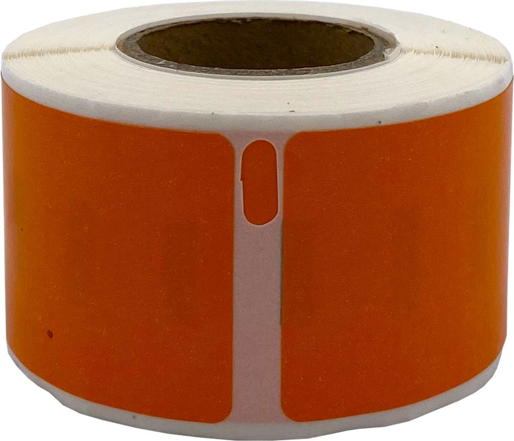 DULA Etiketten - Kompatibel mit Dymo Compatible labels - Oranje - 99010 - S0722370 - Adresetiketten - 1 rol - 28 x 89 mm - 130 labels per rol