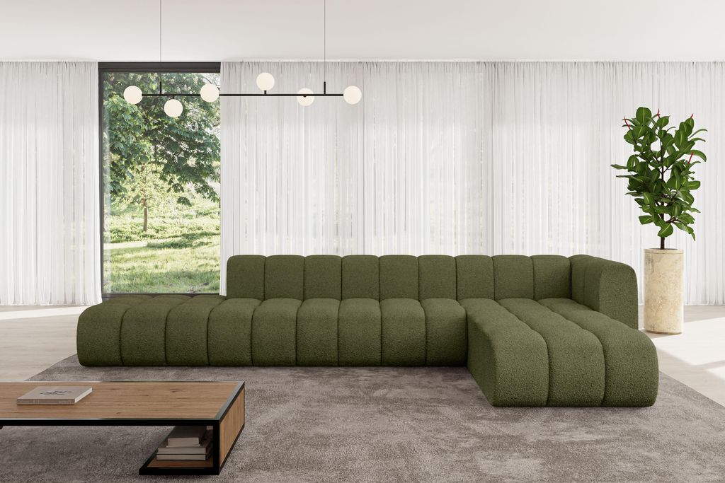 ALTDECOR Modulares Sofa Ecksofa in L-Form - Zuvon-L2 - 387x177x70 cm Grün - Corner modular Sofa Eckcouch Couch Wohnlandschaft Cauchsofa Bodensofa ...