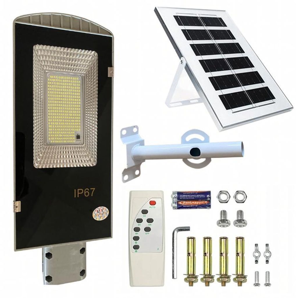 Garten-Solarleuchte, Mastmontage, leistungsstarke 50 W, Straßenbeleuchtung, 100 LEDs