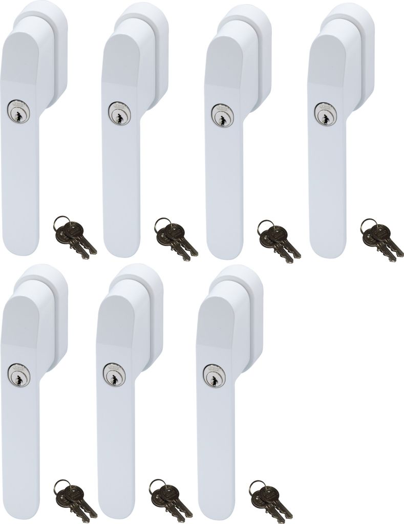 ABUS FG400 Abschließbarer Fenstergriff Weiß, gleichschließend im Set 7 Stück