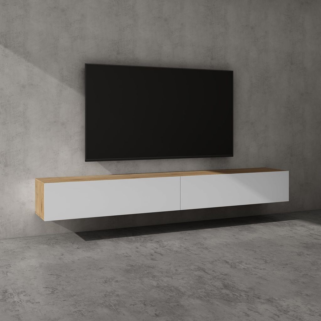 doporro Meuble TV Bas 240x40,2x30cm Armoire TV Marron Clair Image du produit 