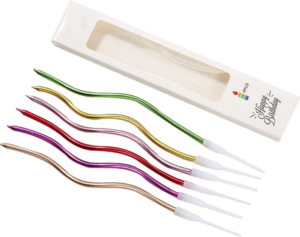 6 Geburtstagskerzen, gute visuelle Wirkung, mehrere Farben, hervorragende Verarbeitung, korrosionsbeständig, langfristige Konservierung, Tortenauf...