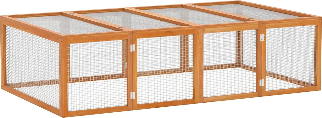 Clapier à Lapins 181 cm avec Double Ouverture Supérieure en Bois Massif