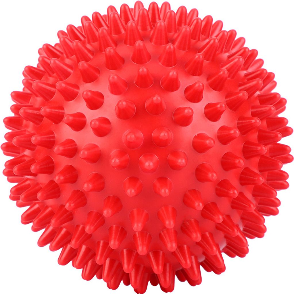 Massageball mit Noppen, Kunststoff, 7,5 cm, rot, für Fitness & Muskelentspannung