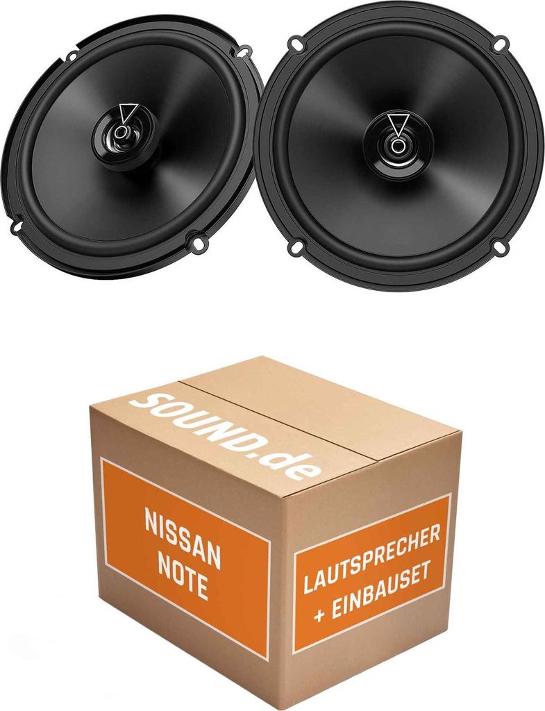 Lautsprecher Boxen Einbaupaket vorne JBL Club 3 64FSL passend für Nissan Note | 2x Tief-Mitteltöner mit integriertem Hochtöner 165W MAX