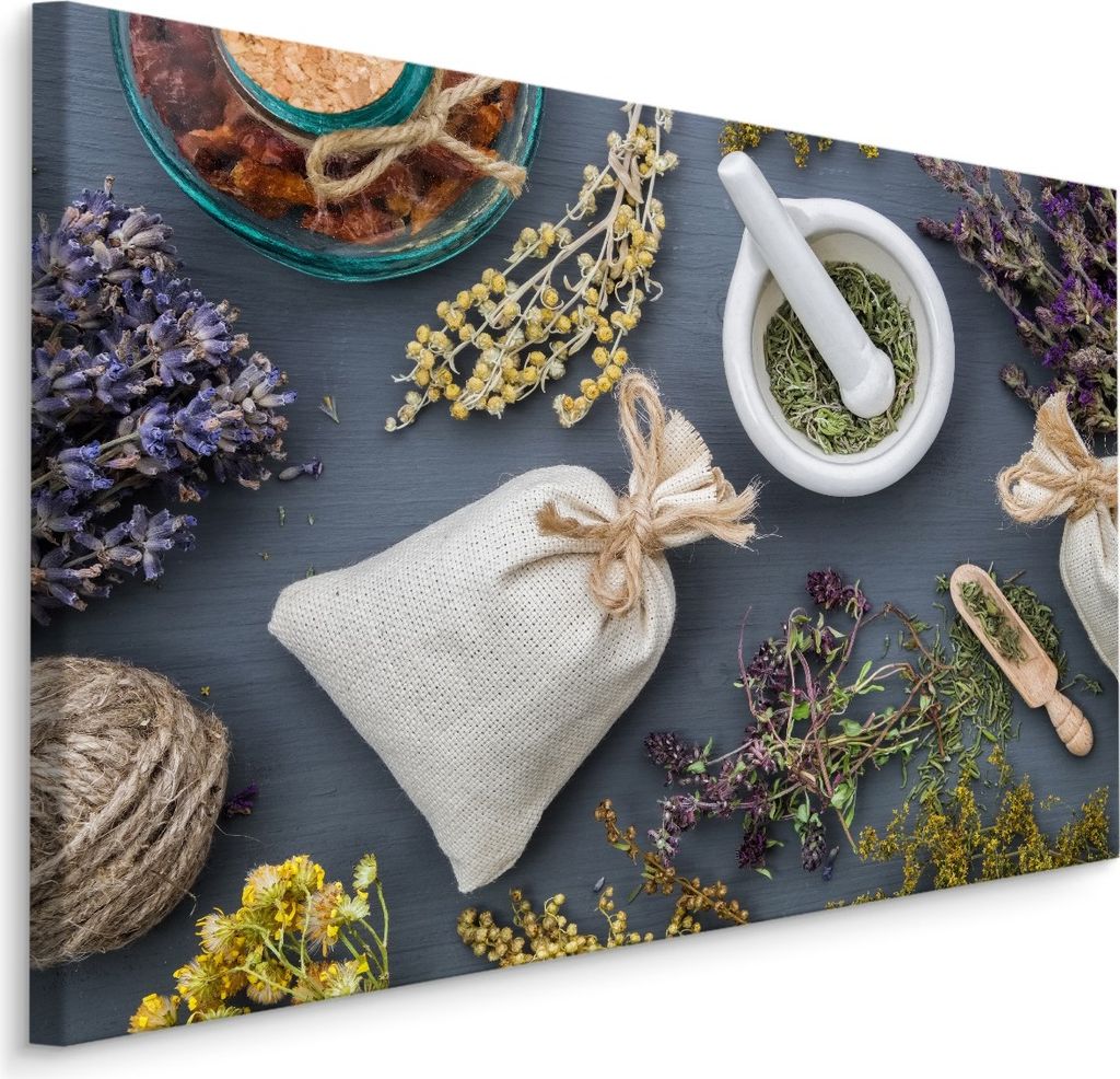 Fabelhafte Canvas LEINWAND BILDER 90x60 cm XXL Kunstdruck Kräuter Natur Lavendel