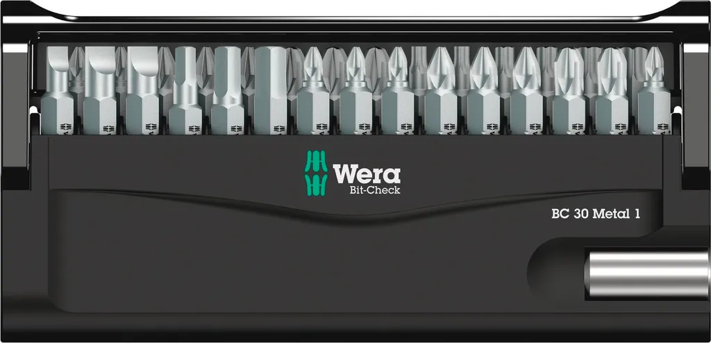 Embouts Wera Bit-Check 30 Metal 1 SB haute résistance avec Porte-embout
