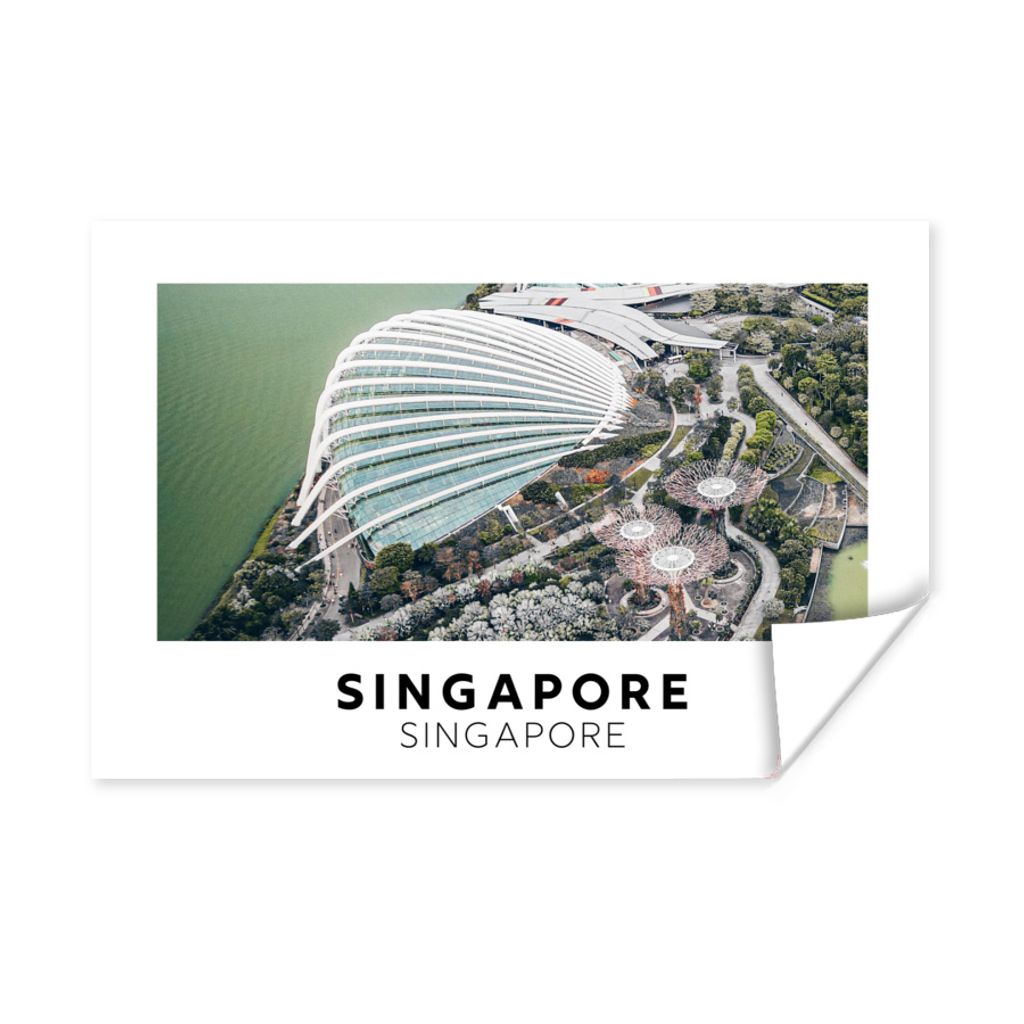MuchoWow Poster Singapur - Wasser - Architektur 180x120 cm - Fotoplakat