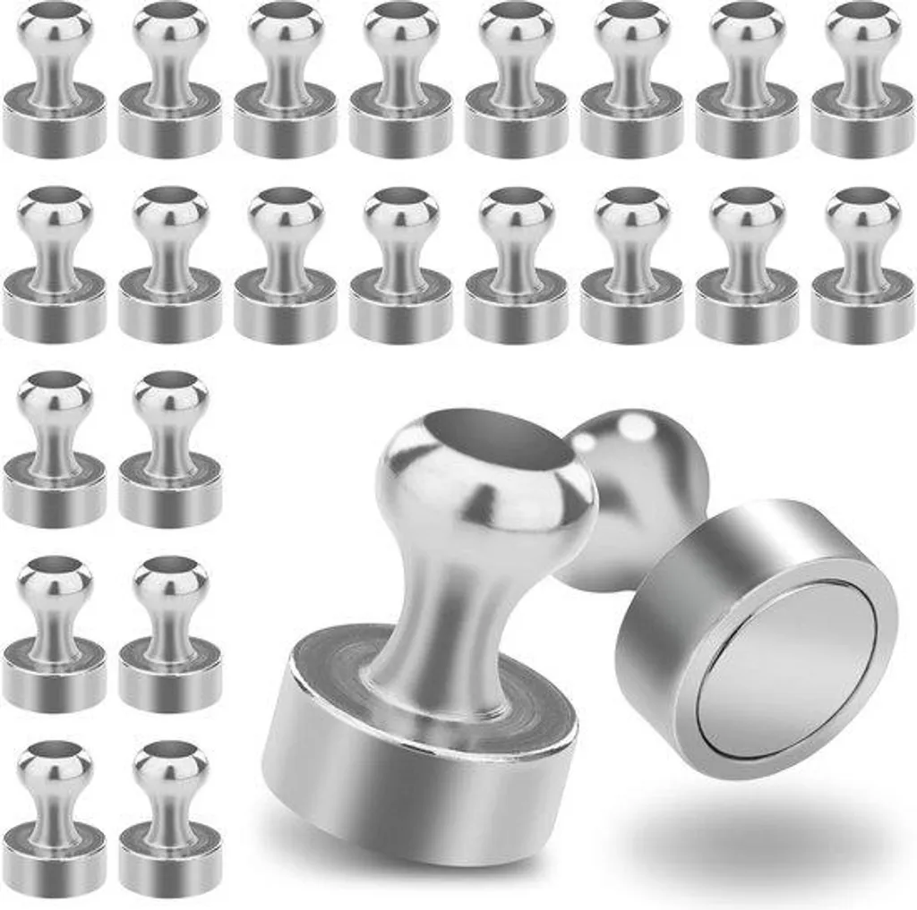 Punaise magnétique puissante 12x16 mm en métal argenté pour tableau blanc