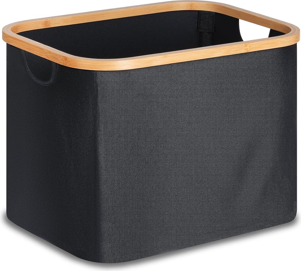 Faltbarer Wäschekorb - 50 Liter - Schwarz - Flexibel und platzsparend